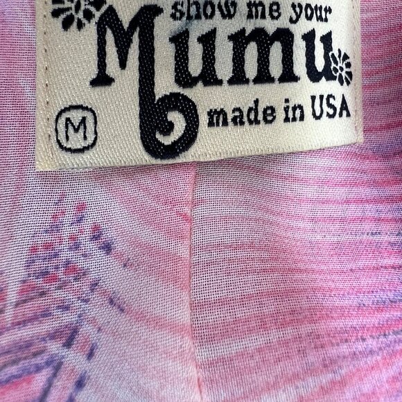 Show Me Your Mumu T-Rex Maxi Dress Pretty Birdie Print Pink Purple Size Medium - Picture 8 of 10